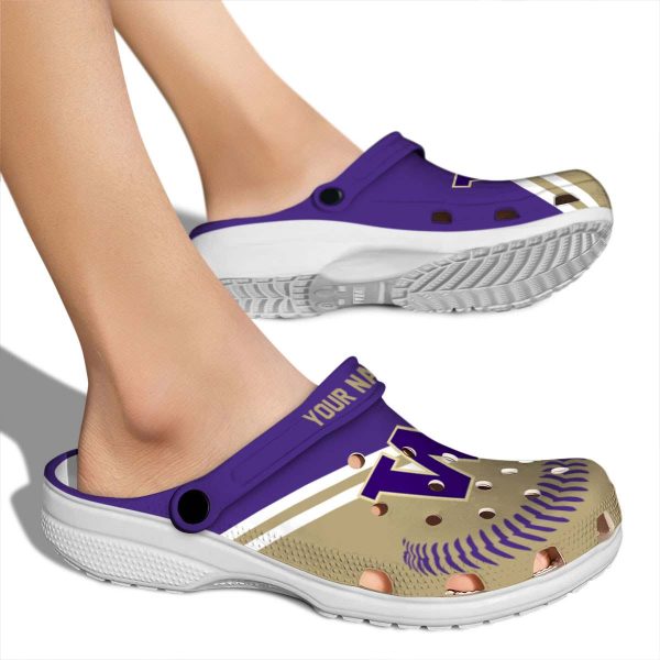 Customized Washington Huskies Baseball Motif Crocs High quality