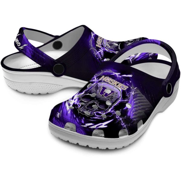 Customized Washington Huskies Gothic Skull Crocs Latest Model