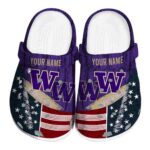 Customized Washington Huskies Star-Spangled Side Pattern Clog 1 Customized Washington Huskies Star Spangled Side Pattern Crocs Best selling