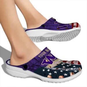 Customized Washington Huskies Star Spangled Side Pattern Crocs High quality