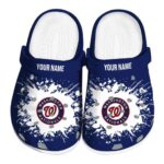 Customized Washington Nationals Splatter Background Crocs Best selling