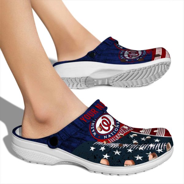 Customized Washington Nationals Star Spangled Side Pattern Crocs High quality