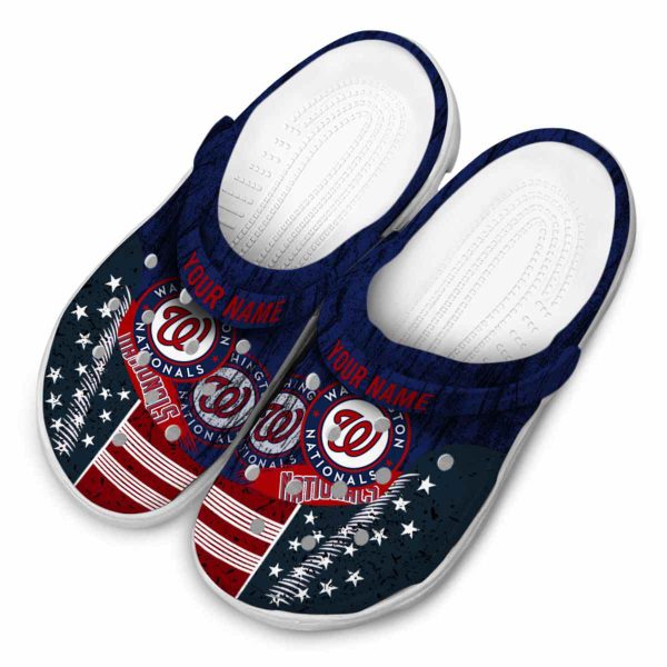 Customized Washington Nationals Star Spangled Side Pattern Crocs Trendy