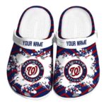 Customized Washington Nationals Zigzag Paint Burst Crocs Best selling