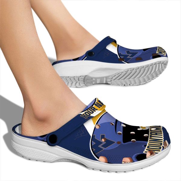 Customized West Virginia Mountaineers Baseball Helmet Crocs High quality
