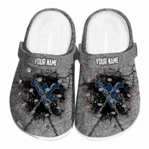 Customized West Virginia Mountaineers Cracked Ground Texture Crocs Best selling