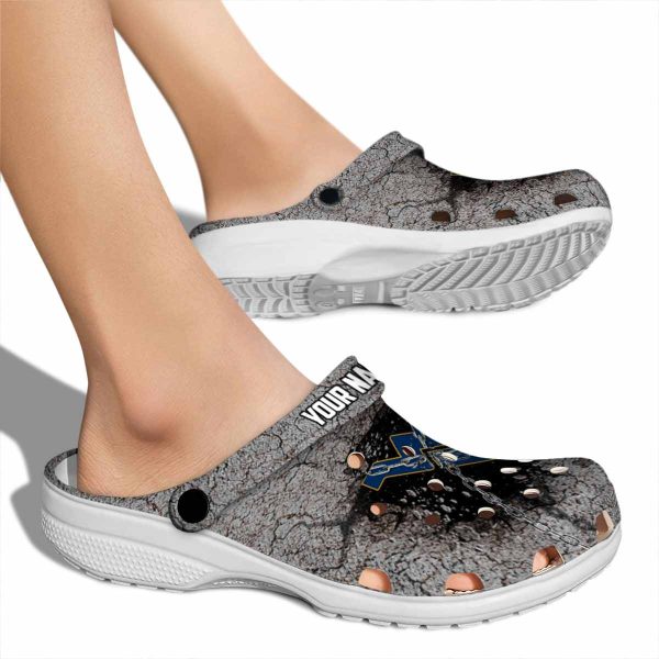 Customized West Virginia Mountaineers Cracked Ground Texture Crocs High quality