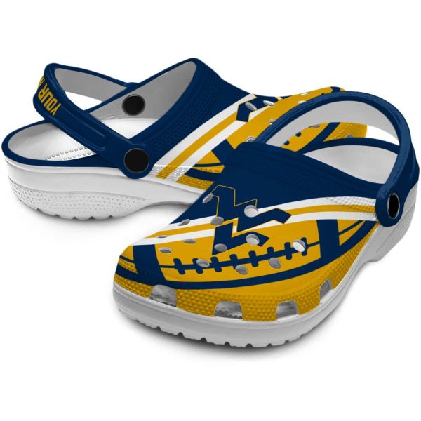 Customized West Virginia Mountaineers Football Motif Crocs Latest Model