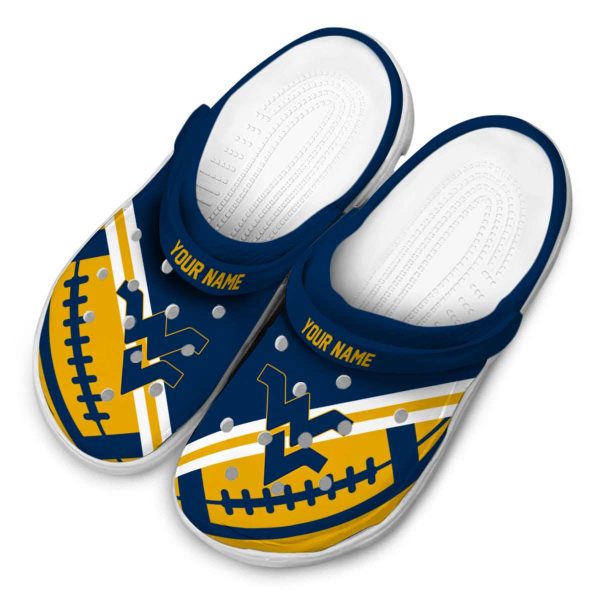 Customized West Virginia Mountaineers Football Motif Crocs Trendy