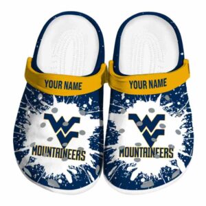 Customized West Virginia Mountaineers Splash Art Crocs Best selling