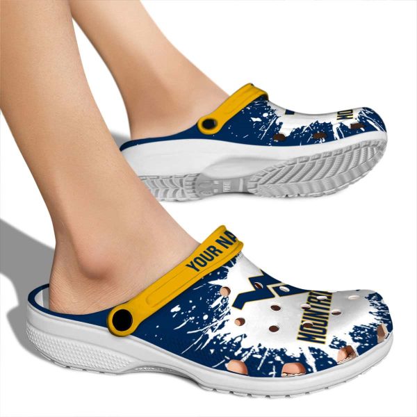 Customized West Virginia Mountaineers Splash Art Crocs High quality