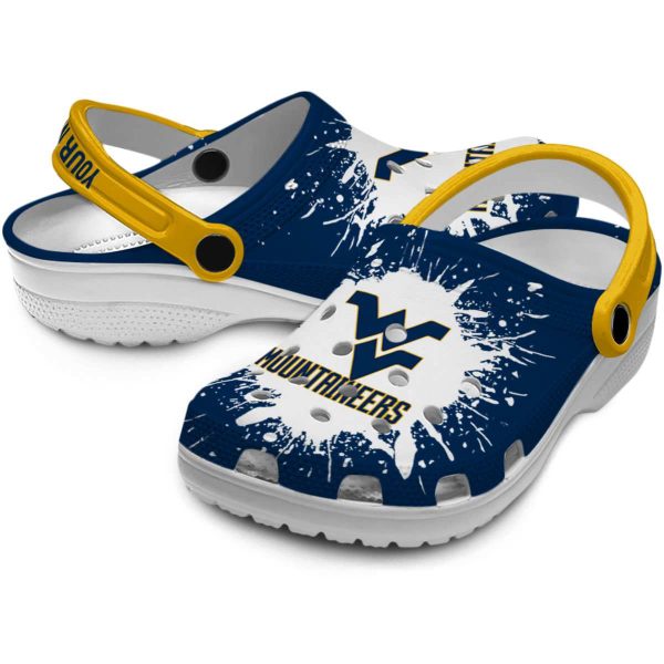 Customized West Virginia Mountaineers Splash Art Crocs Latest Model
