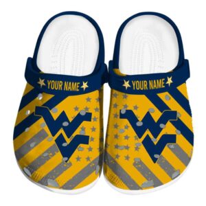 Customized West Virginia Mountaineers Star Spangled Graphic Crocs Best selling