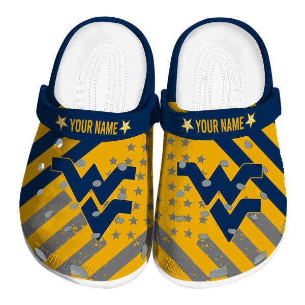 Customized West Virginia Mountaineers Star Spangled Graphic Crocs Best selling