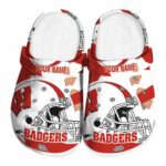 Customized Wisconsin Badgers Football Helmet Crocs Best selling