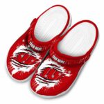 Customized Wisconsin Badgers Splash Motif Background Crocs Best selling
