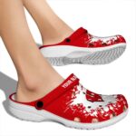 Customized Wisconsin Badgers Splatter Background Crocs Best selling