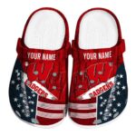 Customized Wisconsin Badgers Star Spangled Side Pattern Crocs Best selling