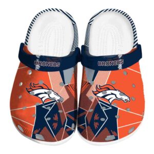 Denver Broncos Geometric Background Crocs Best selling