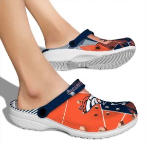 Denver Broncos Geometric Background Crocs High quality