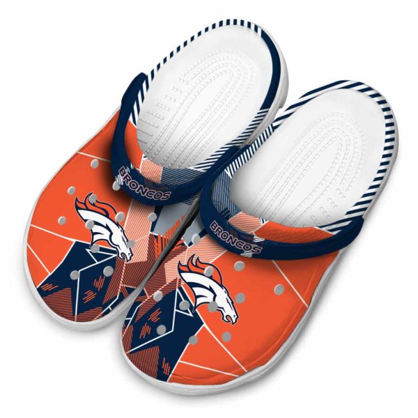 Denver Broncos Geometric Background Crocs Trendy