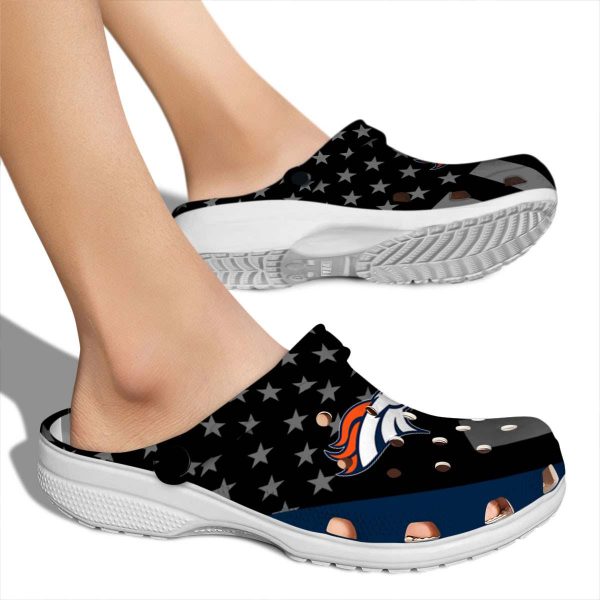 Denver Broncos Stellar Stripes Theme Crocs High quality