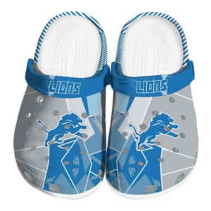 Detroit Lions Geometric Background Crocs Best selling