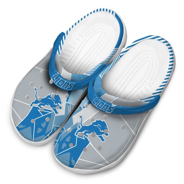 Detroit Lions Geometric Background Crocs Trendy