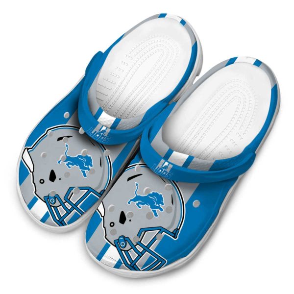 Detroit Lions Helmet Stripes Crocs Trendy