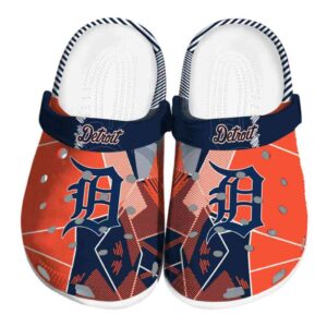 Detroit Tigers Geometric Background Crocs Best selling