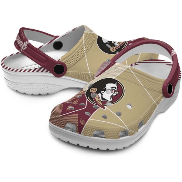 Florida State Seminoles Geometric Background Crocs Latest Model
