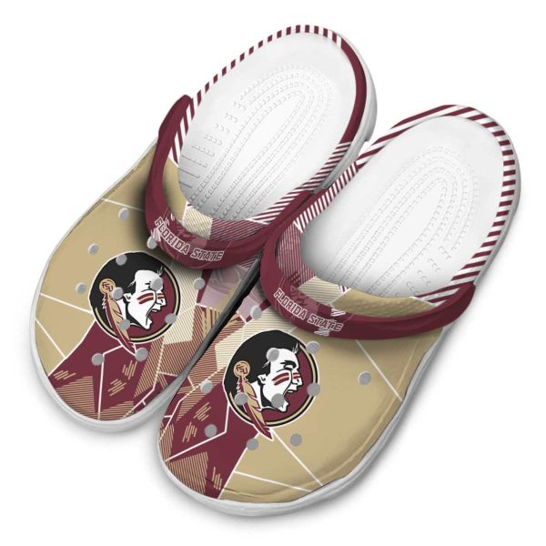 Florida State Seminoles Geometric Background Crocs Trendy