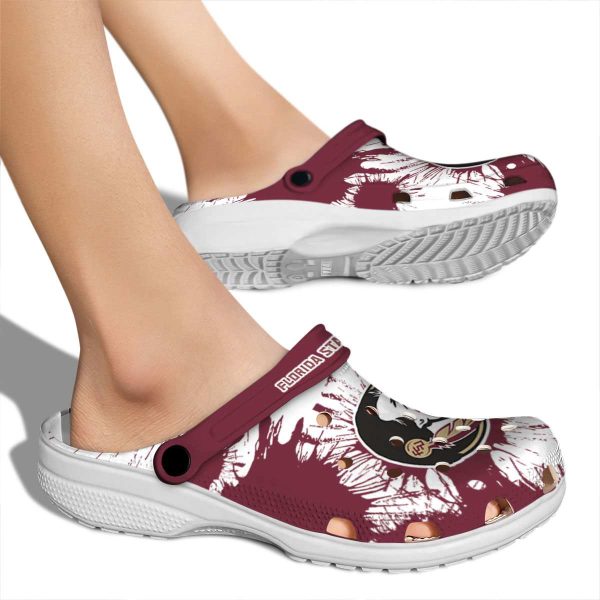 Florida State Seminoles Splatter Graphics Crocs High quality