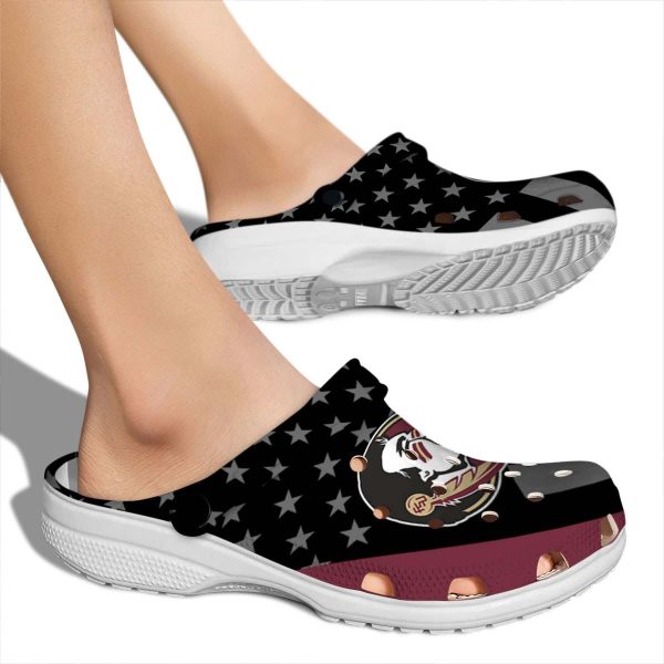 Florida State Seminoles Stellar Stripes Theme Crocs High quality