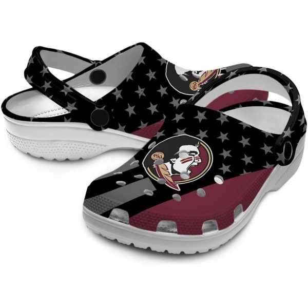 Florida State Seminoles Stellar Stripes Theme Crocs Latest Model