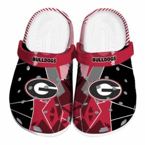 Georgia Bulldogs Geometric Background Crocs Best selling