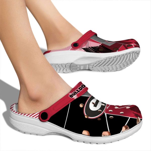 Georgia Bulldogs Geometric Background Crocs High quality
