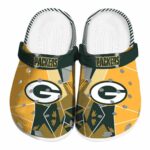 Green Bay Packers Geometric Background Crocs Best selling