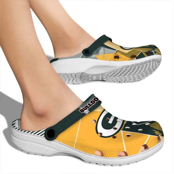 Green Bay Packers Geometric Background Crocs High quality