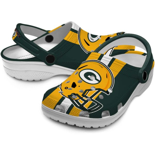 Green Bay Packers Helmet Stripes Crocs Latest Model