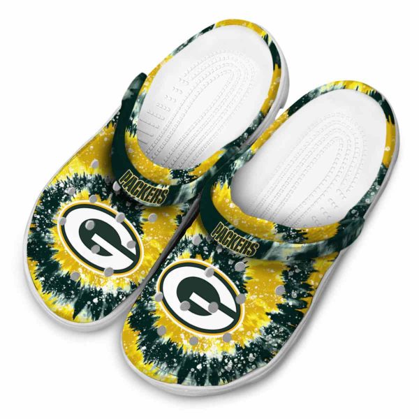 Green Bay Packers Radiant Burst Effect Crocs Trendy