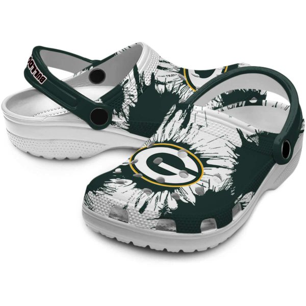 Green Bay Packers Splatter Graphics Crocs Latest Model