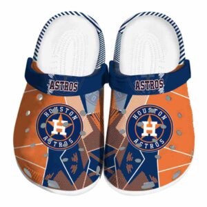 Houston Astros Geometric Background Crocs Best selling
