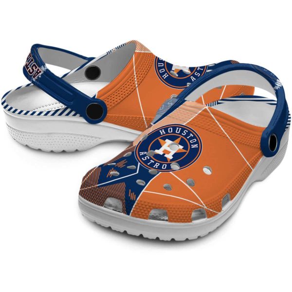 Houston Astros Geometric Background Crocs Latest Model