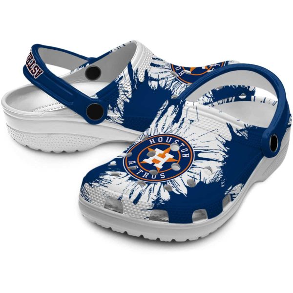 Houston Astros Splatter Graphics Crocs Latest Model