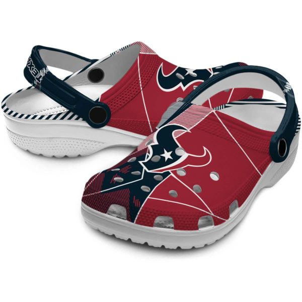 Houston Texans Geometric Background Crocs Latest Model