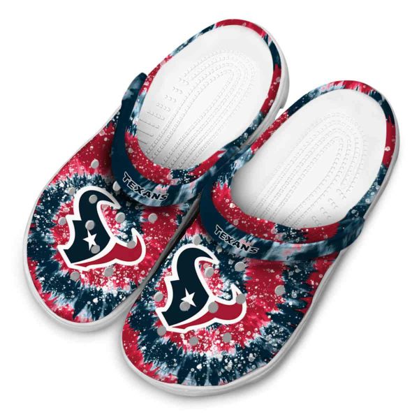 Houston Texans Radiant Burst Effect Crocs Trendy