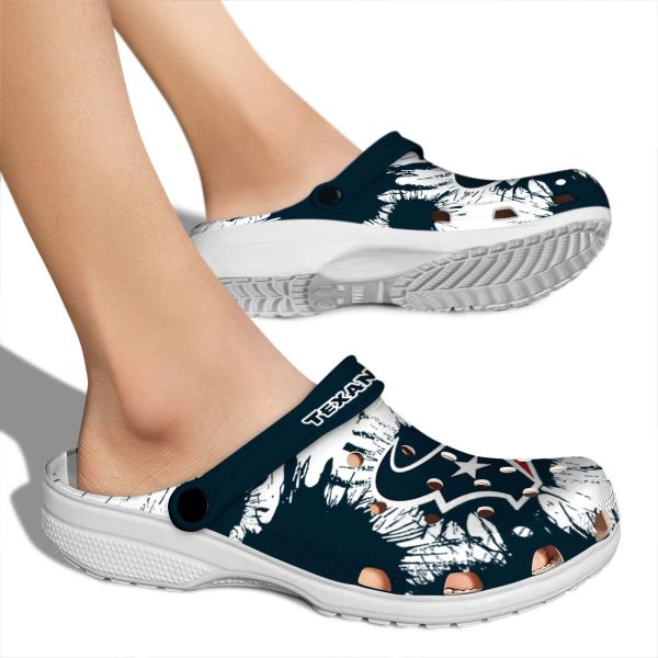 Houston Texans Splatter Graphics Crocs High quality