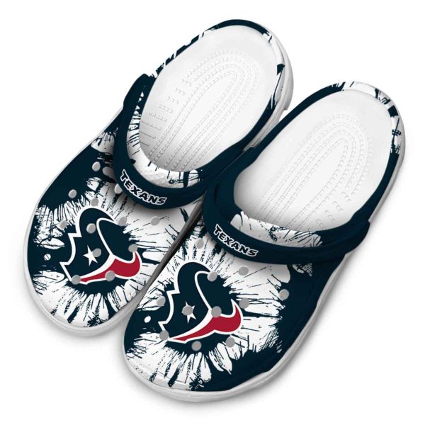 Houston Texans Splatter Graphics Crocs Trendy