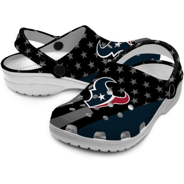 Houston Texans Stellar Stripes Theme Crocs Latest Model